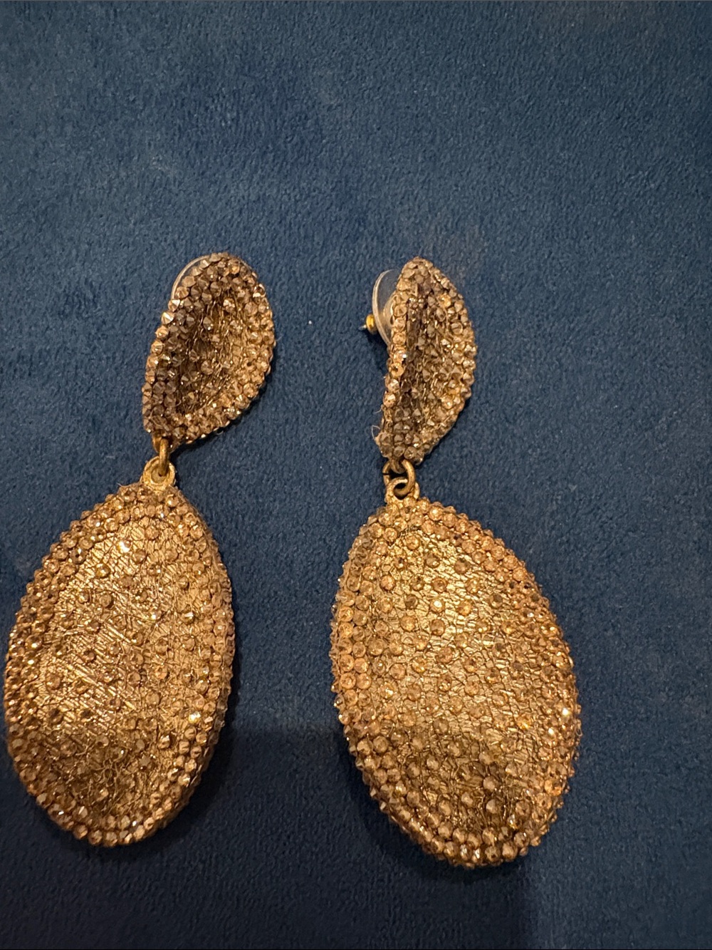 Gold Crystal Pavé Teardrop Drop Earrings - Women Jewelry Roni Blanshay